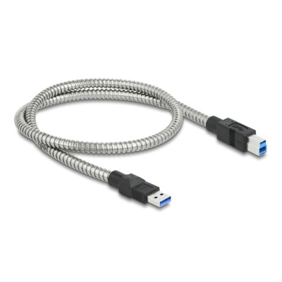 Delock USB 3.2 Gen 1 Cable Type-A male to Type-B male with metal jacket 0.5 m 2