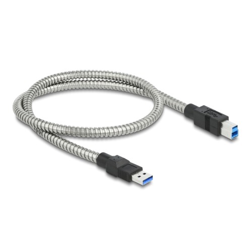Delock USB 3.2 Gen 1 Cable Type-A male to Type-B male with metal jacket 0.5 m