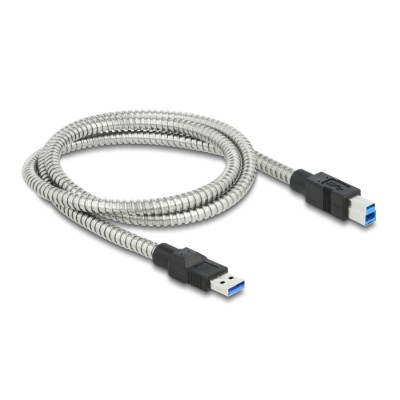 Delock USB 3.2 Gen 1 Cable Type-A male to Type-B male with metal jacket 1 m 2