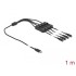 Delock Cable USB Type-C™ male to 4 x DC 5.5 x 2.1 mm female with switch 1 m