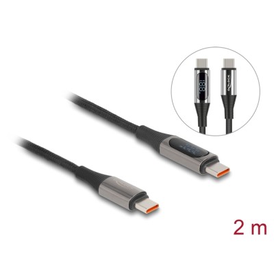 Delock USB 2.0 Cable USB Type-C™ male to male 100 W with power indication 2 m