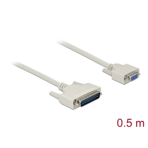 Delock Serial Cable D-Sub 25 male to D-Sub 9 female 0.5 m