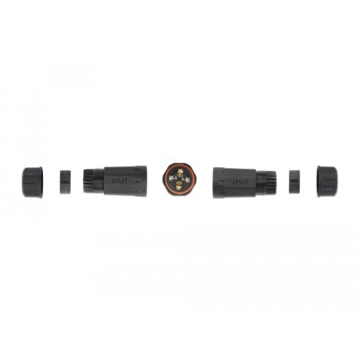 Delock Cable connector for outdoor 4 pin, IP68 waterproof, screwable, cable diameter 4.5 - 7.5 mm black 2