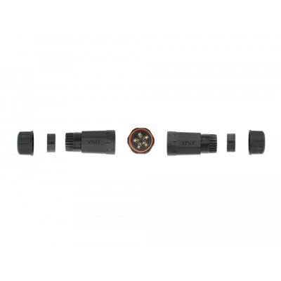 Delock Cable connector for outdoor 5 pin, IP68 waterproof, screwable, cable diameter 4.5 - 7.5 mm black 2