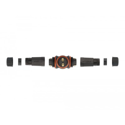 Delock Cable connector T-shape for outdoor 2 pin, IP68 waterproof, screwable, cable diameter 4.5 - 7.5 mm black 2