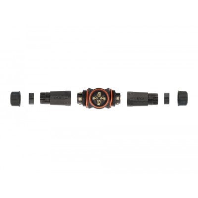 Delock Cable connector T-shape for outdoor 4 pin, IP68 waterproof, screwable, cable diameter 4.5 - 7.5 mm black 2