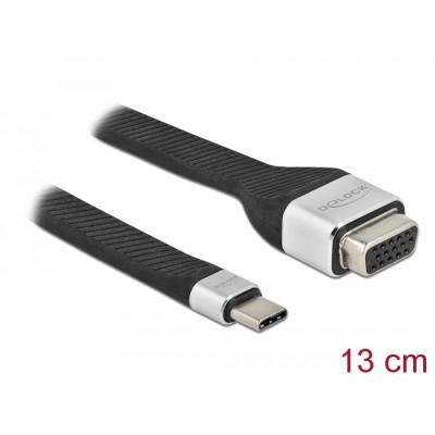 Delock FPC Flat Ribbon Cable USB Type-C™ to VGA (DP Alt Mode) 13 cm