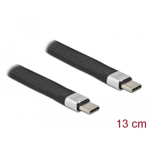 Delock USB 3.2 Gen 2 FPC Flat Ribbon Cable USB Type-C™ to USB Type-C™ 13 cm PD 5 A E-Marker