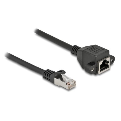 Delock Network Extension Cable S/FTP RJ45 plug to RJ45 jack Cat.6A 1 m black 2
