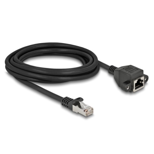 Delock Network Extension Cable S/FTP RJ45 plug to RJ45 jack Cat.6A 3 m black