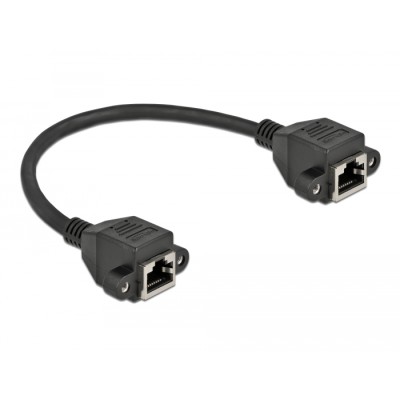Delock Network Extension Cable S/FTP RJ45 jack to RJ45 jack Cat.6A 25 cm black 2