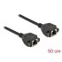 Delock Network Extension Cable S/FTP RJ45 jack to RJ45 jack Cat.6A 50 cm black