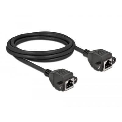 Delock Network Extension Cable S/FTP RJ45 jack to RJ45 jack Cat.6A 2 m black 2