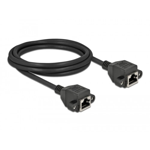 Delock Network Extension Cable S/FTP RJ45 jack to RJ45 jack Cat.6A 2 m black