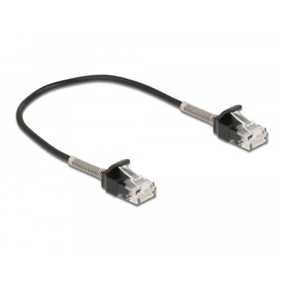 Delock Cable RJ45 plug to RJ45 plug with bend protection Cat.6A 25 cm black 2