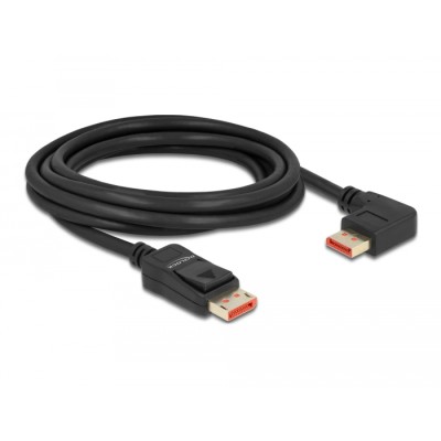 Delock DisplayPort cable male straight to male 90° left angled 8K 60 Hz 3 m 2