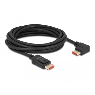 Delock DisplayPort cable male straight to male 90° left angled 8K 60 Hz 5 m 2