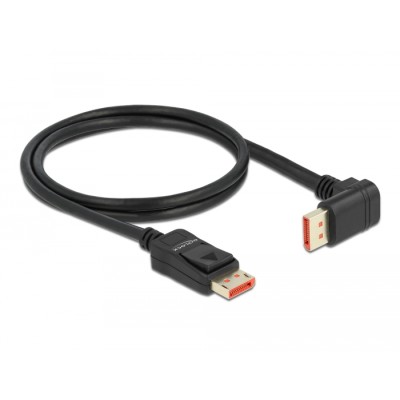 Delock DisplayPort cable male straight to male 90° downwards angled 8K 60 Hz 1 m 2