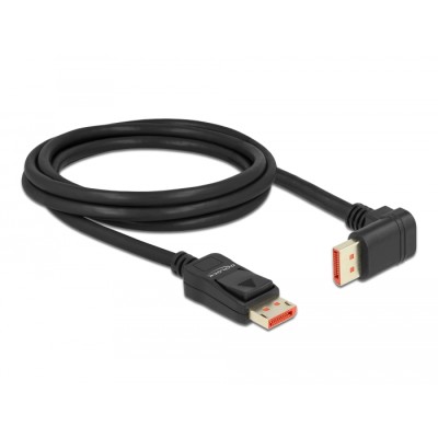 Delock DisplayPort cable male straight to male 90° downwards angled 8K 60 Hz 2 m 2