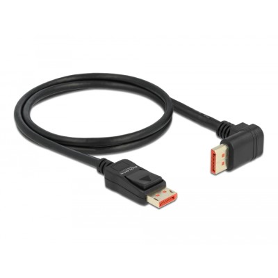 Delock DisplayPort cable male straight to male 90° upwards angled 8K 60 Hz 1 m 2