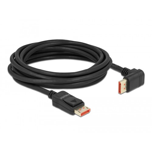 Delock DisplayPort cable male straight to male 90° upwards angled 8K 60 Hz 5 m