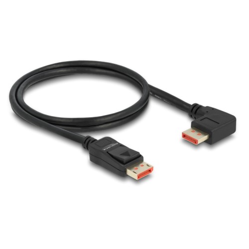 Delock DisplayPort cable male straight to male 90° right angled 8K 60 Hz 1 m