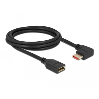 Delock DisplayPort extension cable male 90° right angled to female 8K 60 Hz 2 m 2