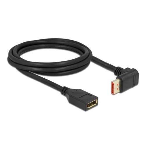 Delock DisplayPort extension cable male 90° upwards angled to female 8K 60 Hz 2 m