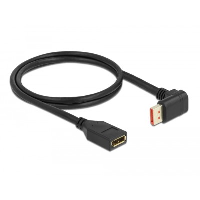 Delock DisplayPort extension cable male 90° downwards angled to female 8K 60 Hz 1 m 2