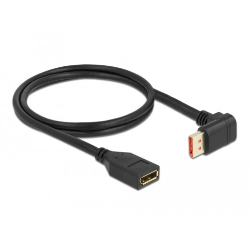 Delock DisplayPort extension cable male 90° downwards angled to female 8K 60 Hz 1 m