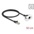 Delock Network Extension Cable for Easy 45 Module S/FTP RJ45 plug to RJ45 jack Cat.6A 50 cm black