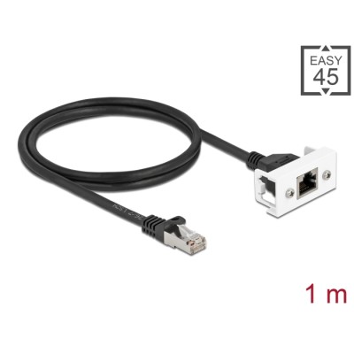 Delock Network Extension Cable for Easy 45 Module S/FTP RJ45 plug to RJ45 jack Cat.6A 1 m black