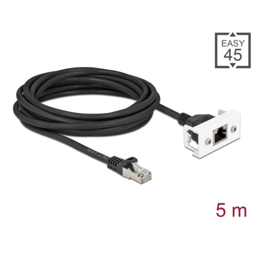 Delock Network Extension Cable for Easy 45 Module S/FTP RJ45 plug to RJ45 jack Cat.6A 5 m black