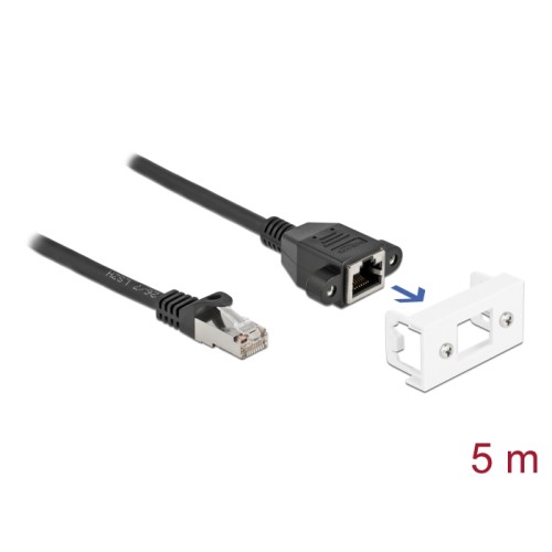 Delock Network Extension Cable for Easy 45 Module S/FTP RJ45 plug to RJ45 jack Cat.6A 5 m black
