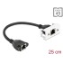 Delock Network Extension Cable for Easy 45 Module S/FTP RJ45 jack to RJ45 jack Cat.6A 25 cm black