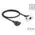 Delock Network Extension Cable for Easy 45 Module S/FTP RJ45 jack to RJ45 jack Cat.6A 50 cm black