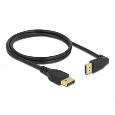 Delock DisplayPort cable male straight to male 90° upwards angled 8K 60 Hz 1 m without latch 2