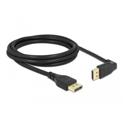 Delock DisplayPort cable male straight to male 90° upwards angled 8K 60 Hz 2 m without latch 2