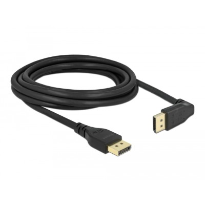 Delock DisplayPort cable male straight to male 90° upwards angled 8K 60 Hz 3 m without latch 2