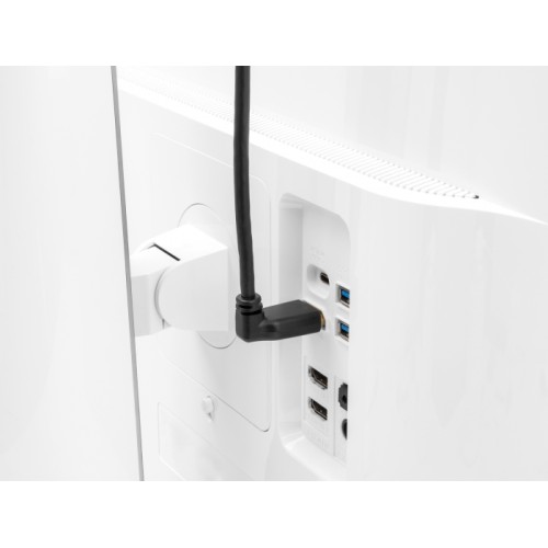 Delock DisplayPort cable male straight to male 90° upwards angled 8K 60 Hz 3 m without latch