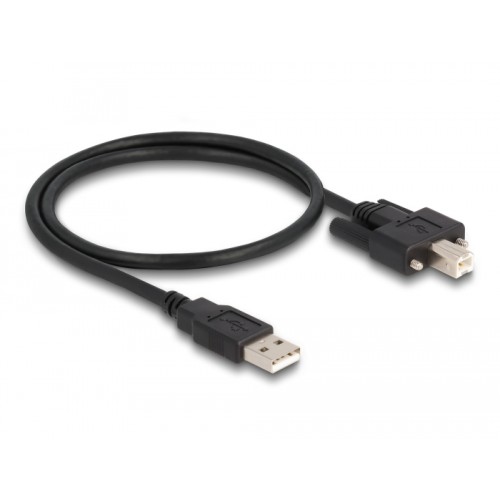 Delock Cable USB 2.0 Type-A male to Type-B male with screws 0.5 m