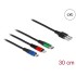 Delock USB Charging Cable 3 in 1 Type-A to Lightning™ / Micro USB / USB Type-C™ 30 cm 3-coloured