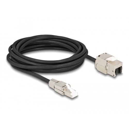 Delock Cable RJ45 plug field assembly to Keystone Module RJ45 jack Cat.6A 5 m