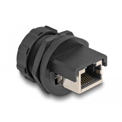 Delock RJ45 Cat.6A Coupler with protective cap for built-in installation IP67 dust and waterproof 2