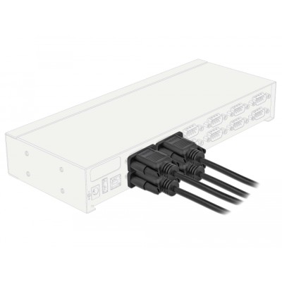 Delock Serial Cable RS-232 D-Sub 9 female to female null modem with narrow plug housing - Full Handshaking - 2 m 2