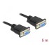 Delock Serial Cable RS-232 D-Sub 9 female to female null modem with narrow plug housing - Full Handshaking - 5 m