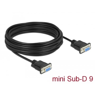 Delock Serial Cable RS-232 D-Sub 9 female to female null modem with narrow plug housing - CTS / RTS auto control - 10 m 2