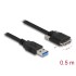Delock Cable USB 3.0 Type-A male to Type Micro-B male with screws 0.5 m