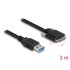 Delock Cable USB 3.0 Type-A male to Type Micro-B male with screws 3 m