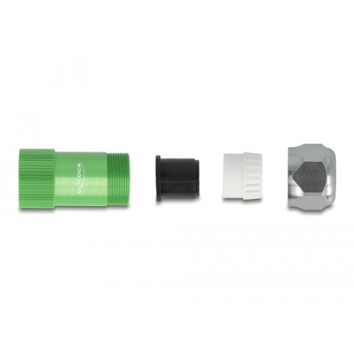 Delock Cable Gland 6.4 mm with strain relief and bending protection, dust and waterproof housing (IP67) made of aluminium